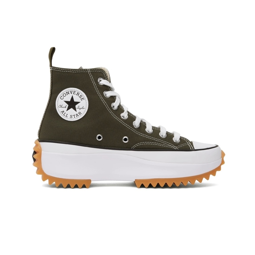 grunge spiked army green platform converse
